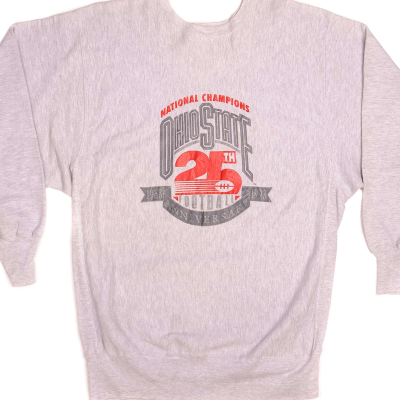 Vintage Champion Reverse Weave Ohio State National Champions 25th Anniversary Sweatshirt 1993 Size 2XLarge Made In USA.
