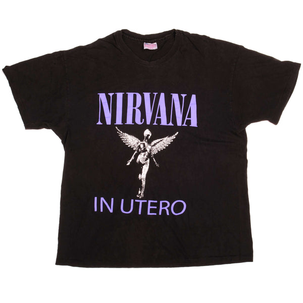 CAMISETA VINTAGE NIRVANA IN UTERO AÑOS 90 TALLA GRANDE FABRICADA EN EE. UU.