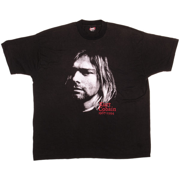 Vintage Nirvana Kurt Cobain 1967-1994 Best by Fruit of the Loom Tee Shirt 1990s Size 2XLarge Made In USA With Single Stitch Sleeves.
