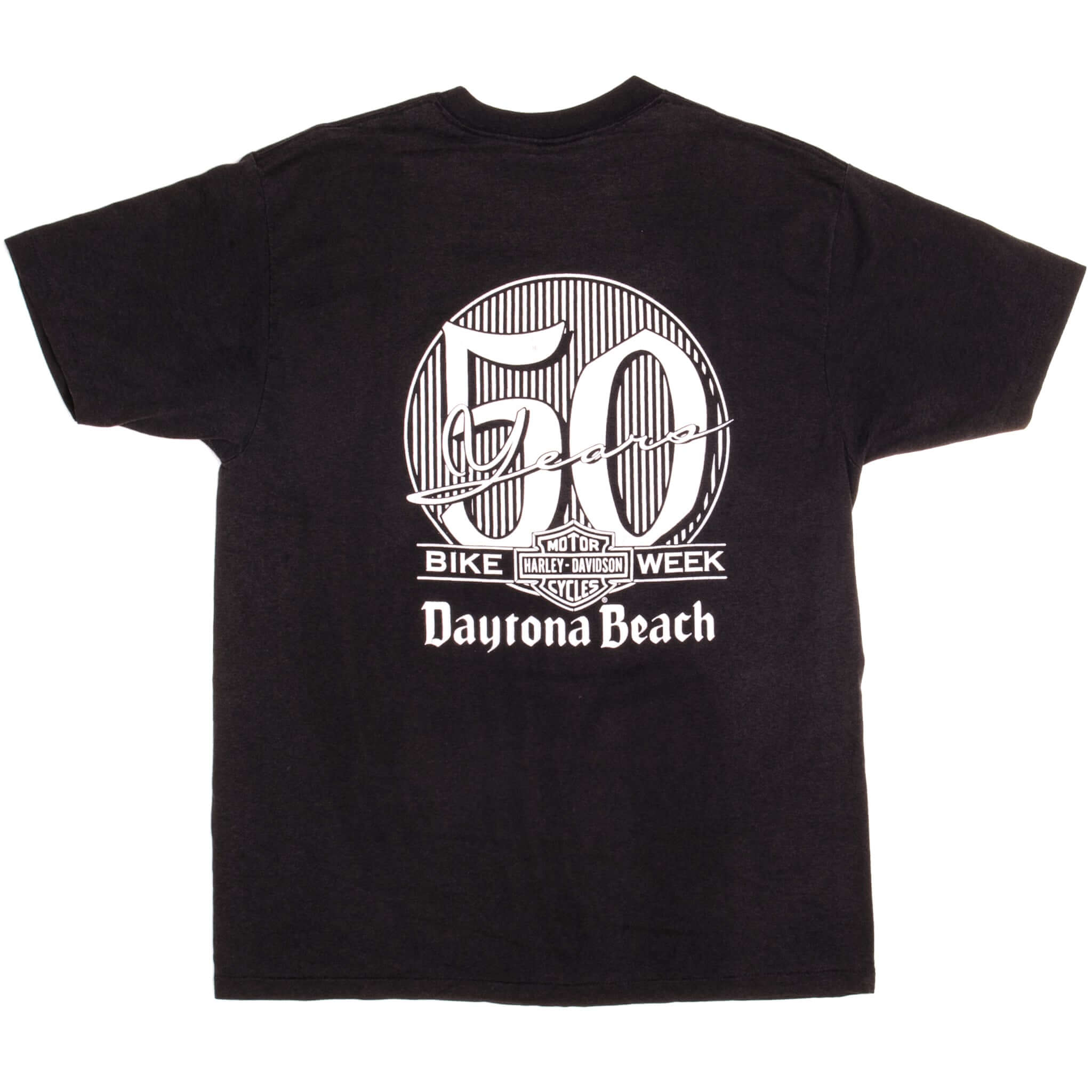 Vintage Harley Davidson 50th Anniversary Bike Week Tee Shirt 1991 Size Large Made In USA With Single Stitch sleeves.
