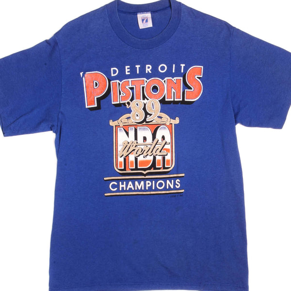 VINTAGE NBA DETROIT PISTONS WORLD CHAMPIONS TEE SHIRT 1989