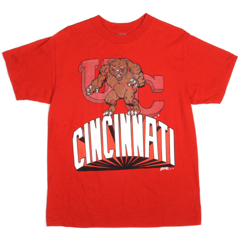 Vintage UC Cincinnati Bearcats Delta Tee Shirt 1991 Size Medium Made In USA With Single Stitch Sleeves.