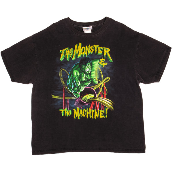 Vintage Universal Studios Marvel Hulk The Monster The Machine Tee Shirt 1999 Size XLarge.