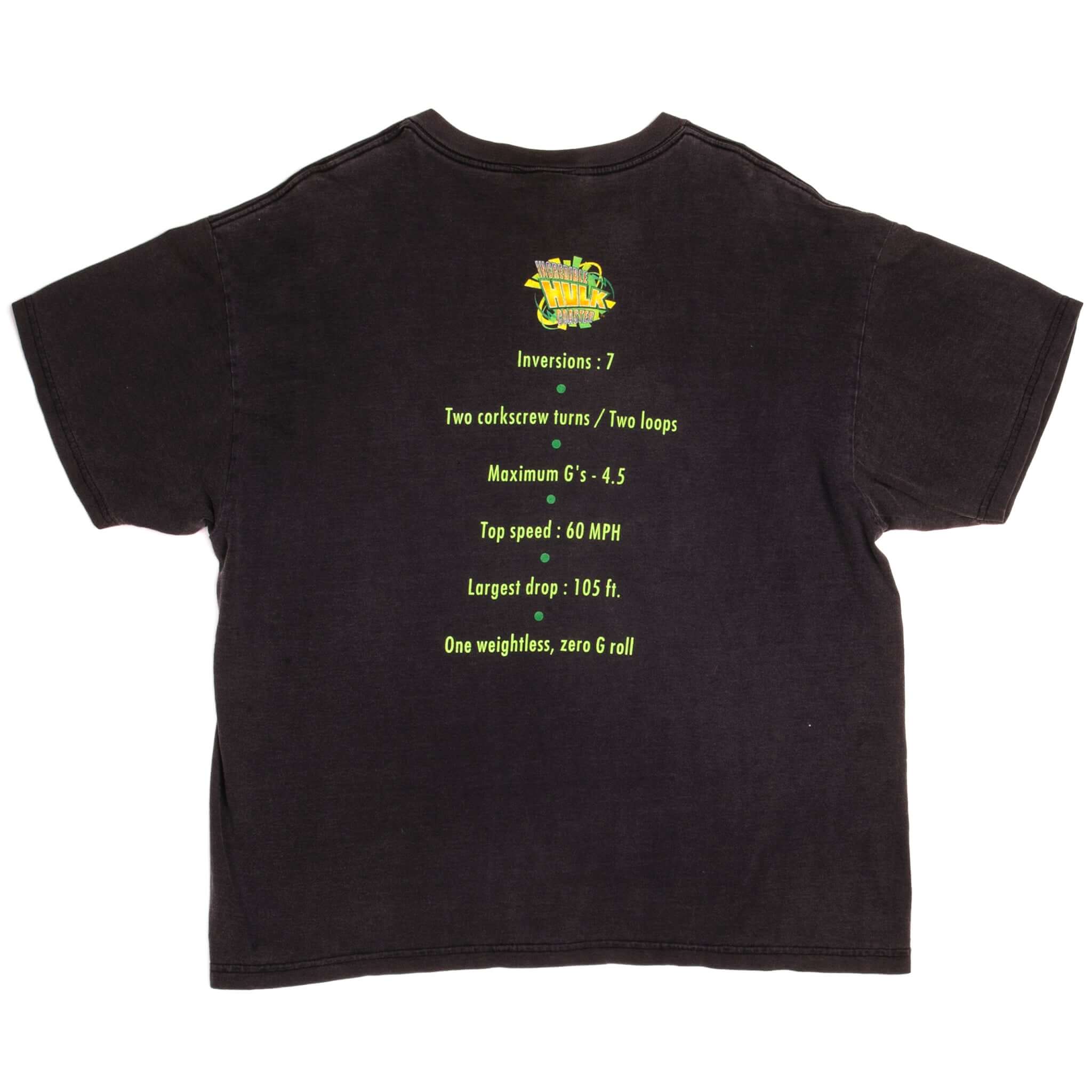 Vintage Universal Studios Marvel Hulk The Monster The Machine Tee Shirt 1999 Size XLarge.