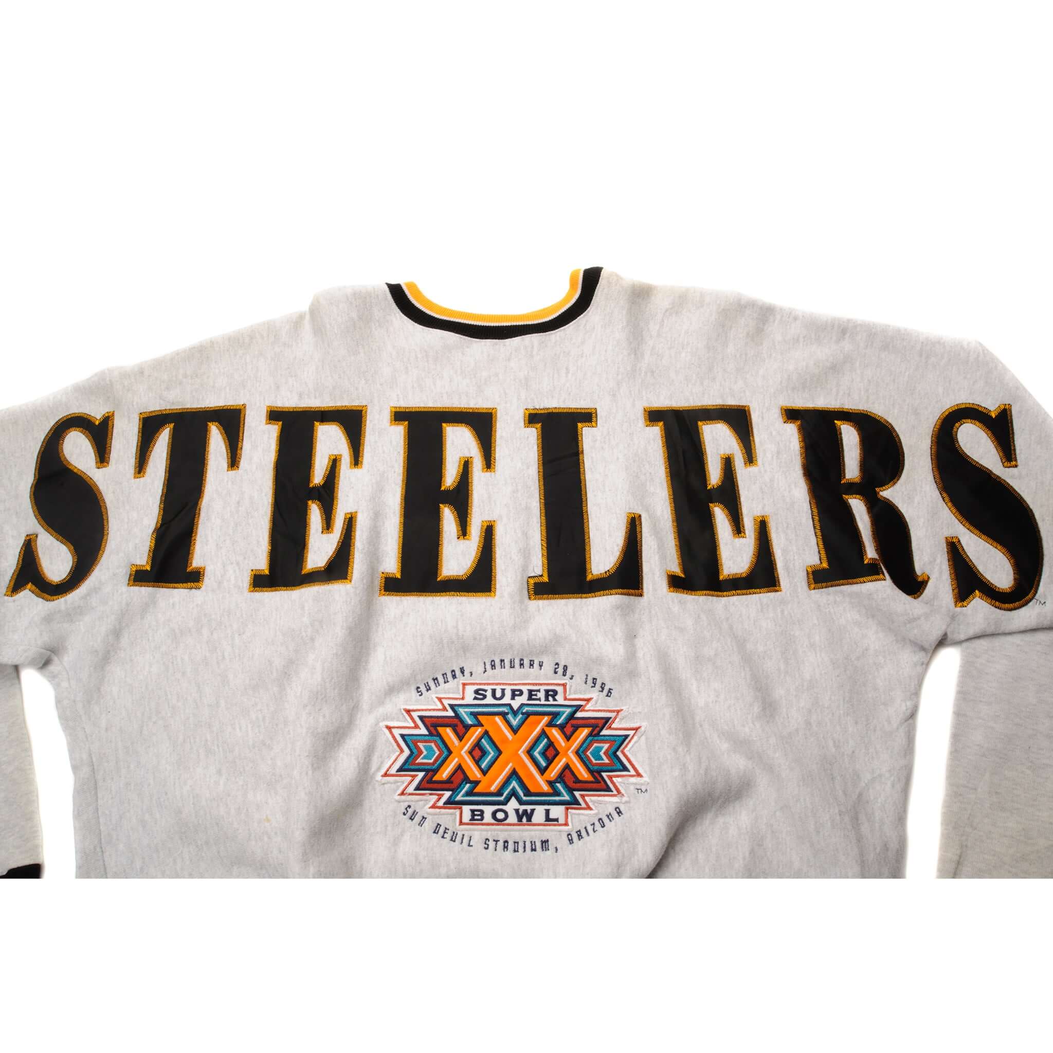 VINTAGE NFL STEELERS XXX SUPER BOWL SWEATSHIRT 1996 SIZE LARGE MADE IN USA