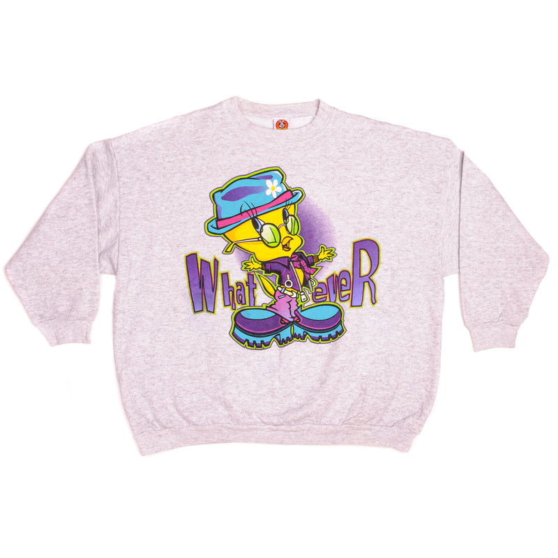 Vintage Warner Bros Looney Tunes Tweety What Ever Sweatshirt 1997 Size XLarge.