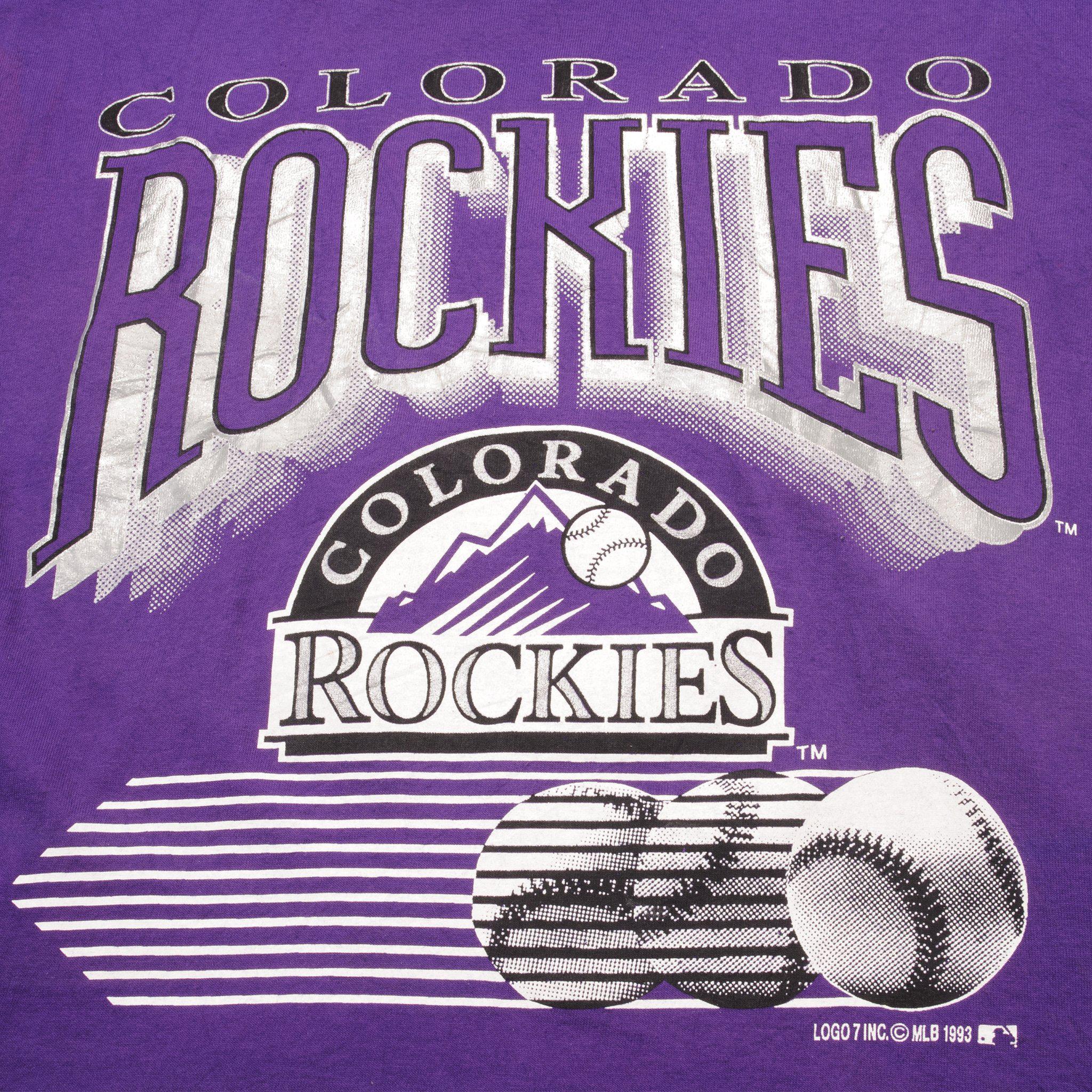 Lids Colorado Rockies Youth Distressed Logo T-Shirt - Purple