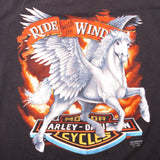 Vintage Black 3D Emblem Harley Davidson Jack's Cycles Costa Mesa, California 1990  Tee Shirt 1984 Size L With Single Stitch Made In USA