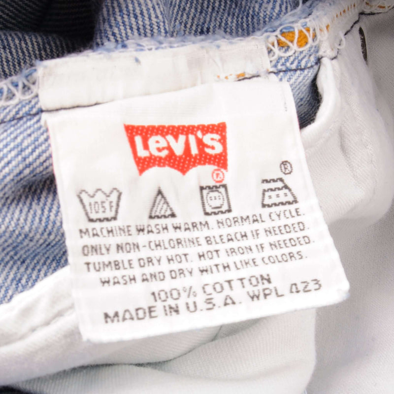 Beautiful Indigo Levis 501 Jeans 1990's Made in USA.  Size on Tag 30X32  Back Button #913