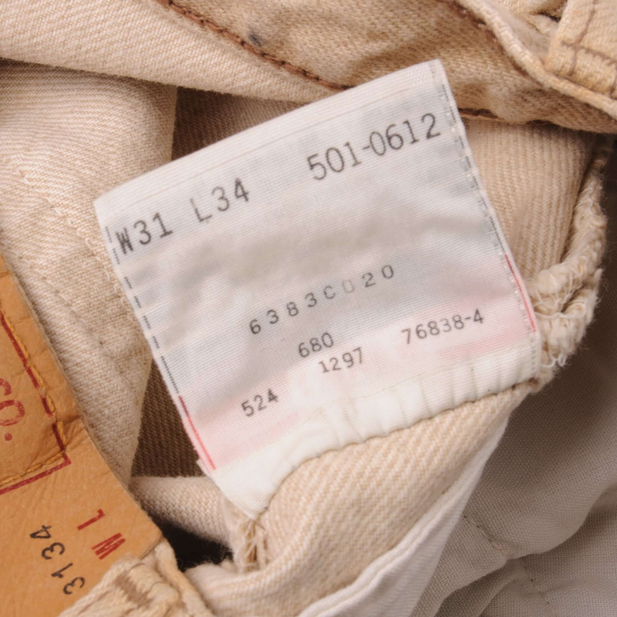 Beautiful Beige Levis 501 Jeans 1994 Made in USA.  Size on Tag 31X34  Back Button #524   