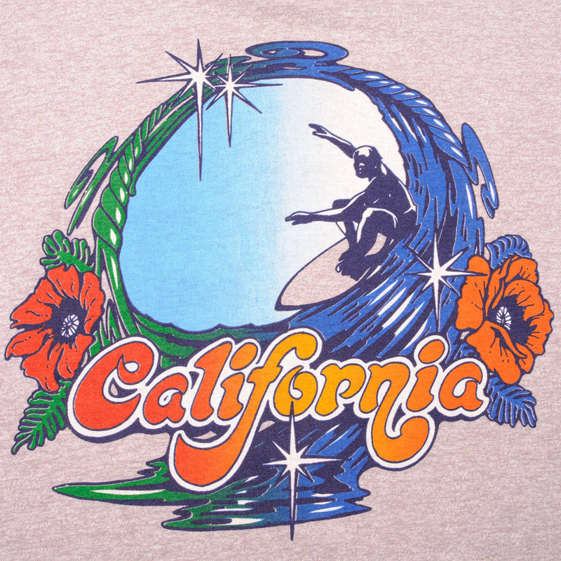 VINTAGE CALIFORNIA SURF TEE SHIRT SIZE LARGE MADE IN USA 1980s