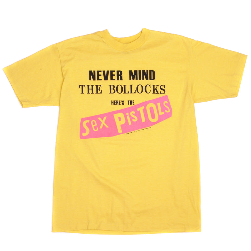 Vintage Never Mind The Bollocks Here's The Sex Pistols Hanes Tee Shirt Size Medium Made In USA With Single Stitch Sleeves.