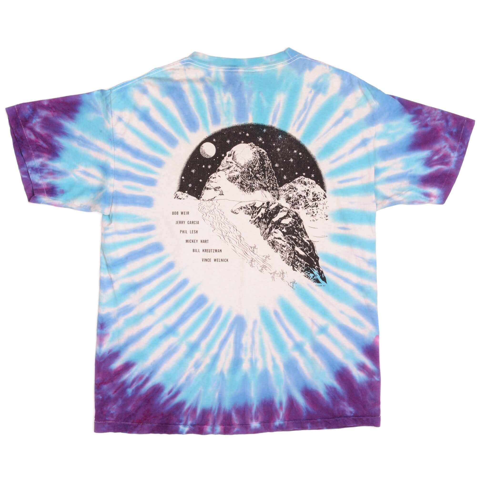 Vintage Tie-Dye The Grateful Dead NFA Not Fade Away Graphics Inc. Tee Shirt 1991 Size XL Made In USA With Single Stitch Sleeves.