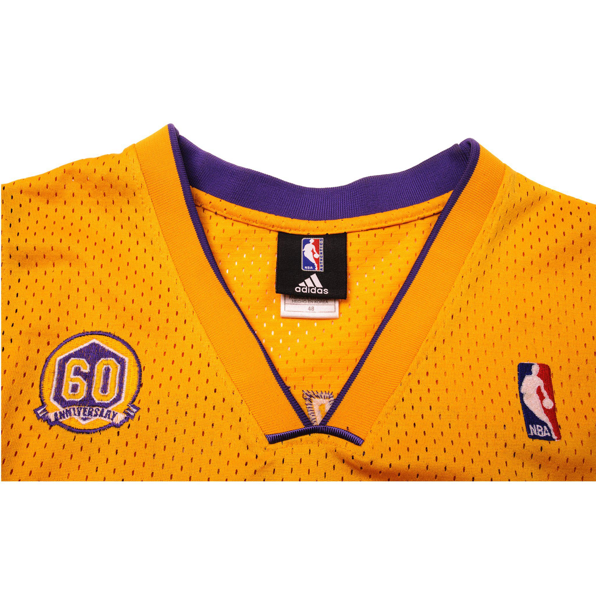 KOBE BRYANT Adidas NBA Los Angeles Lakers 60th Anniversary #24 Jersey Sz 50  XL