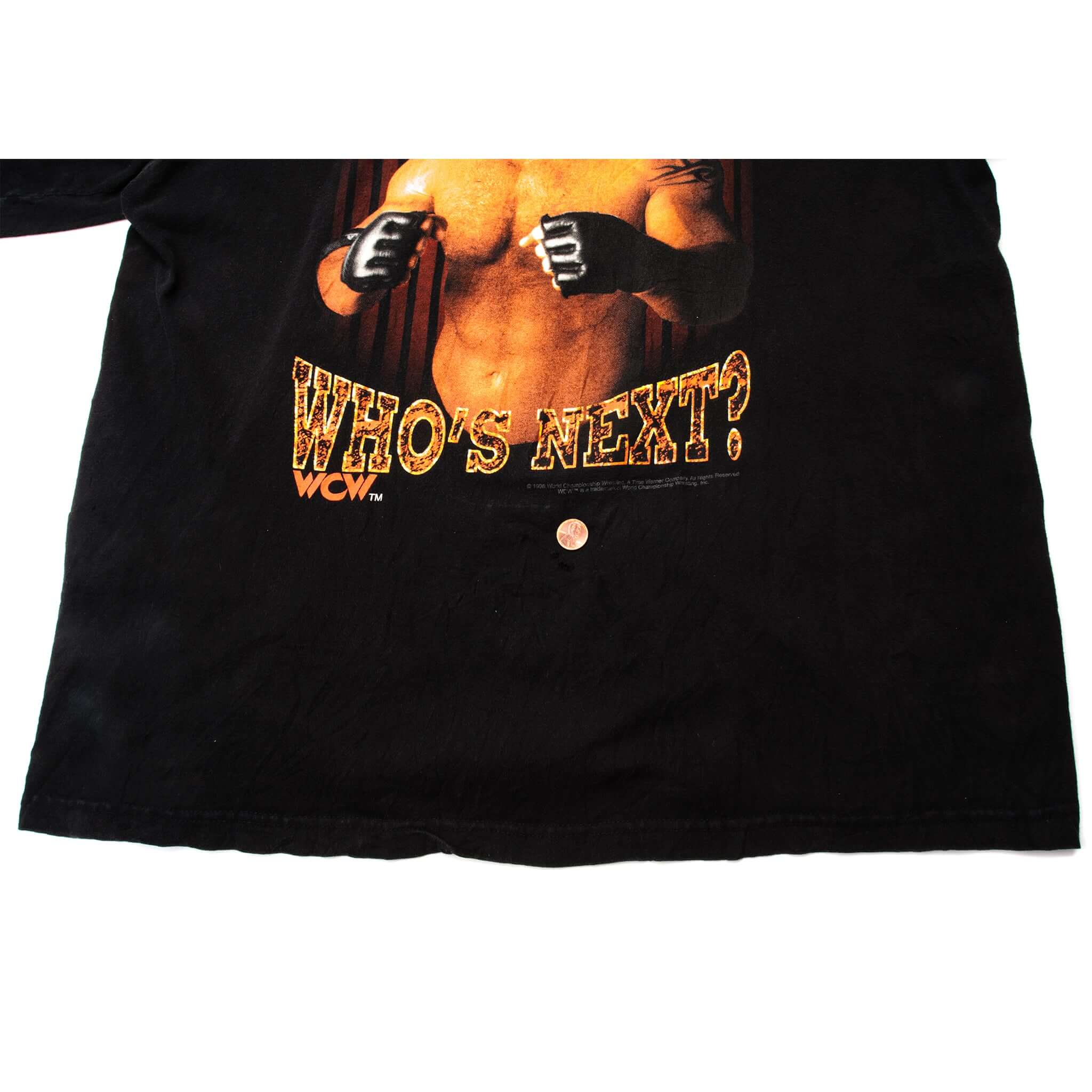 VINTAGE WCW GOLDBERG WHO'S NEXT TEE SHIRT 1998 SIZE XL