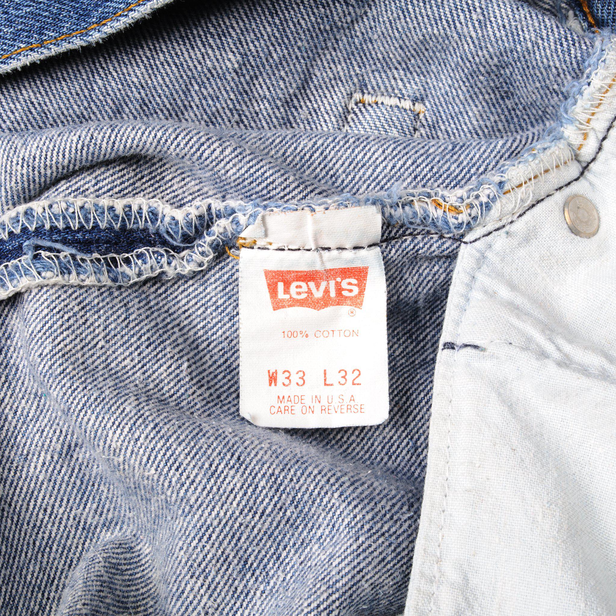 VINTAGE LEVIS 501 JEANS 1988-1993 INDIGO SIZE W32 L31 MADE IN USA 