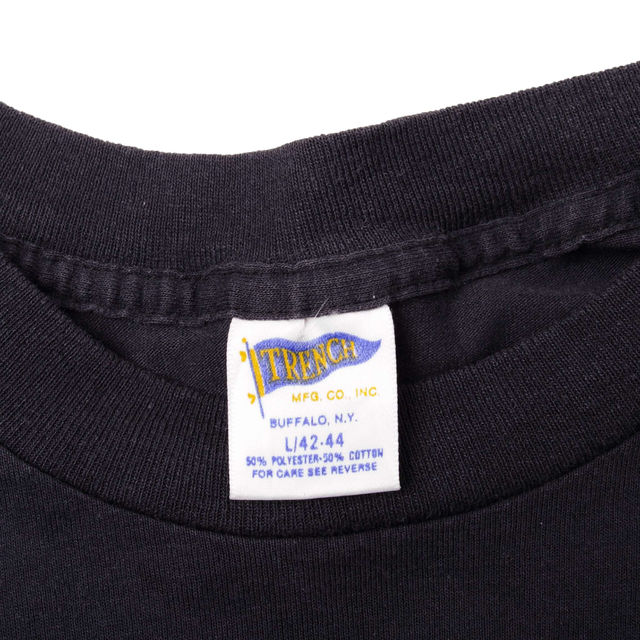 Vintage Black NBA Detroit Piston World Champion 1989-1990 Tee Shirt Size Large Made In USA. With Single Stitch Sleeves