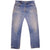 Beautiful Indigo Levis 501 Jeans before mid 1980's with Selvedge Made in USA with a medium blue wash, a nice contrast of light and medium blue and some light Whiskers.  Size on Tag 36X?  ACTUAL SIZE 34X31  Back Button #?