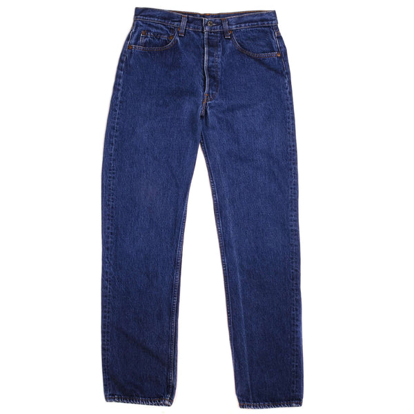 Beautiful Indigo Levis 501 Jeans Made in USA with a very dark wash.  Size on Tag 32X34  ACTUAL SIZE 30X32  Back Button #532