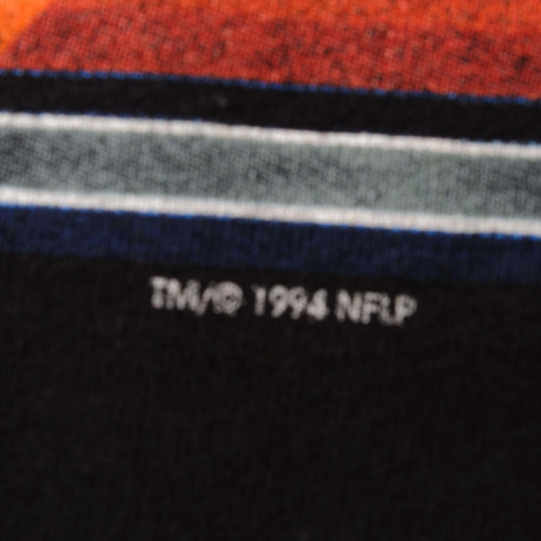 Vintage Black NFL Denver Broncos Tee Shirt 1994 Size XLarge Made In USA. With Single Stitch Sleeves.
