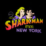 Vintage Maui and Sons World Sharkman Attacks New York Tee Shirt 1990 Size Medium Made In USA with single stitch sleeves.
