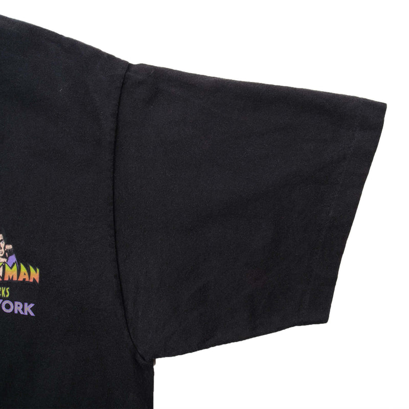 Vintage Maui and Sons World Sharkman Attacks New York Tee Shirt 1990 Size Medium Made In USA with single stitch sleeves.