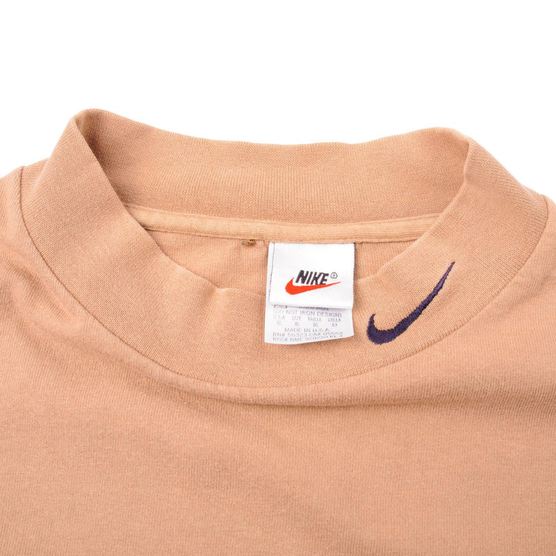 Vintage Nike Long Sleeve High Neck 1994-1999 Heavy Weight Tee Shirt Size XLarge. Made In USA