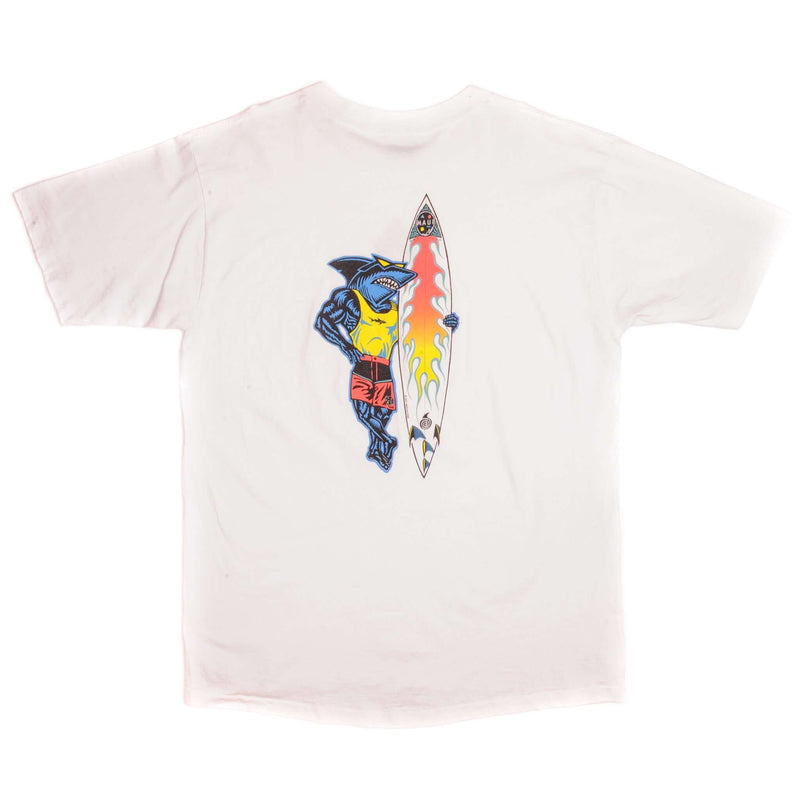 Vintage Maui World Team Surf Maui and Sons Tee Shirt 1990 Size XLarge Made In USA with single stitch sleeves.