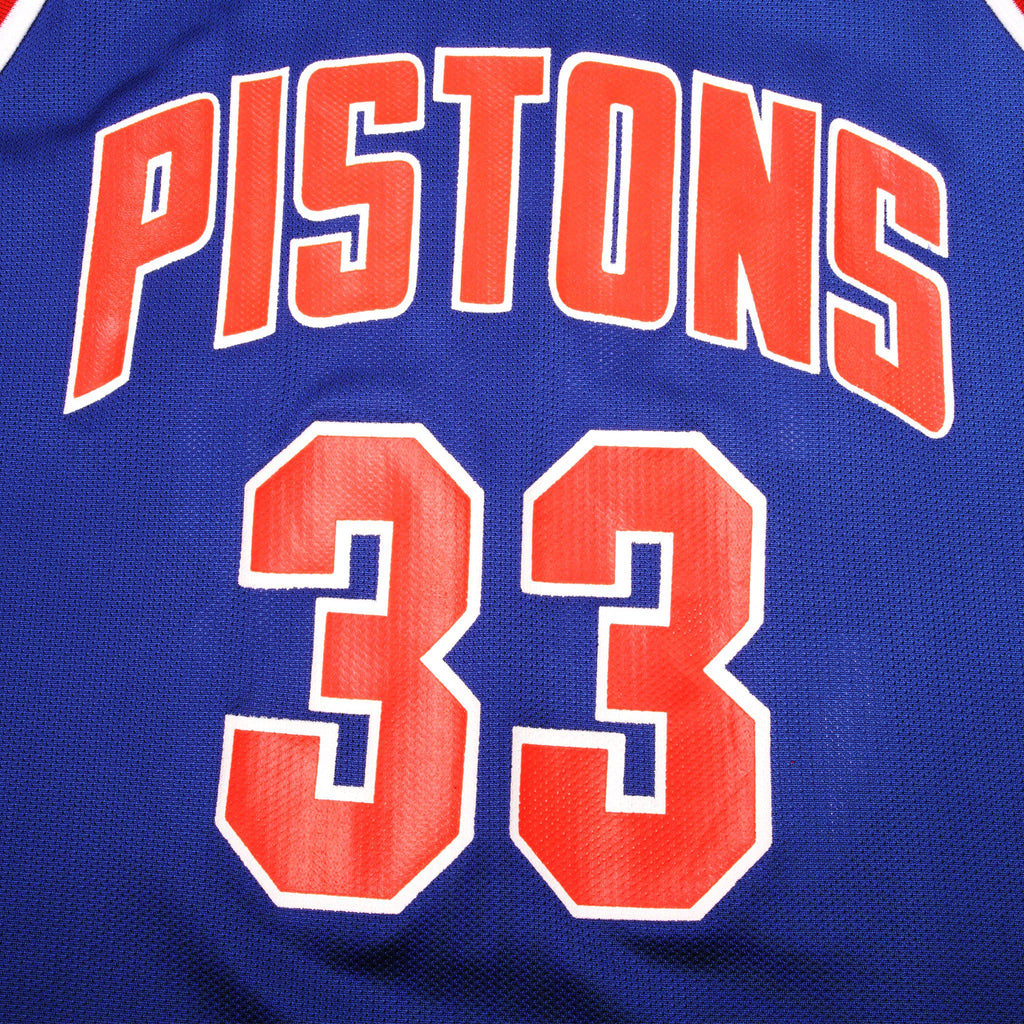 VINTAGE CHAMPION NBA DETROIT PISTONS HILL #33 JERSEY 1990s SIZE 44