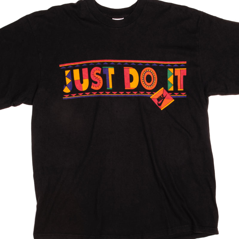 Vintage Nike Just Do It Tee Shirt 1990's Size Large Made In USA With Single Stitch Sleeves.