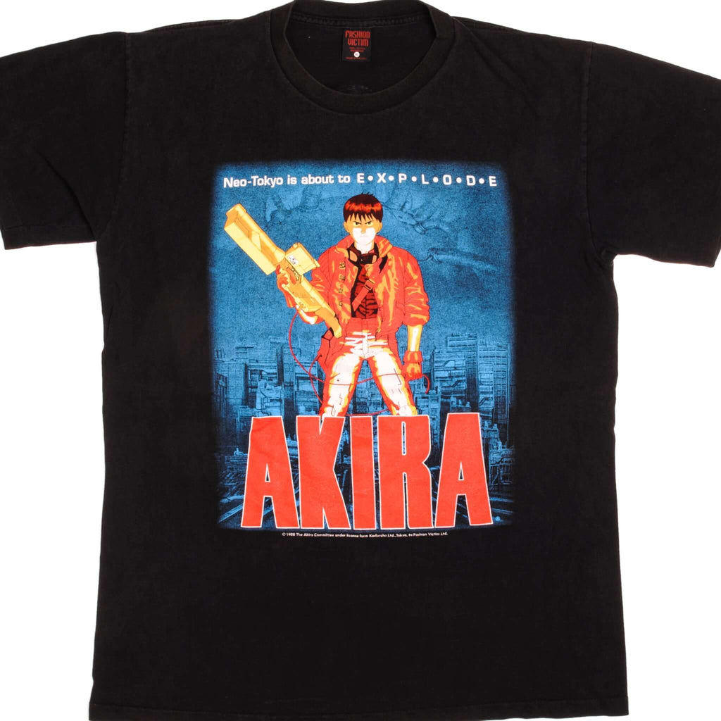 Vintage Akira Neo-Tokyo is about to Explode Fashion Victim Tee Shirt 1988 Size Large Made in USA with single stitch sleeves.