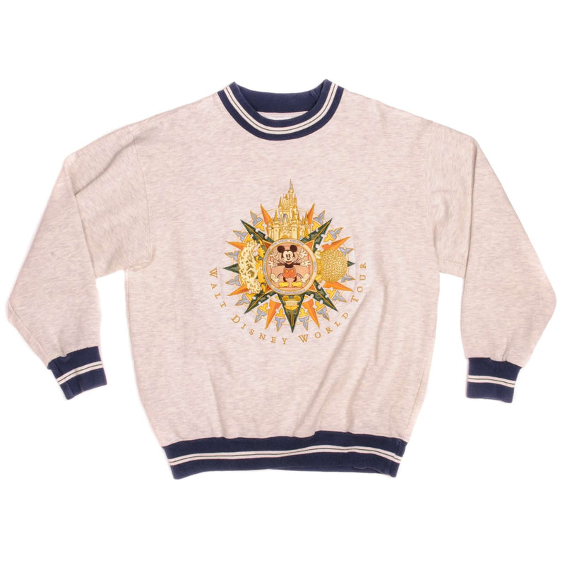 Vintage Walt Disney World Tour The Magic Kingdom, Epcot, Disney Mcm Studios And Disney Animal Kingdom Sweatshirt Size Medium.