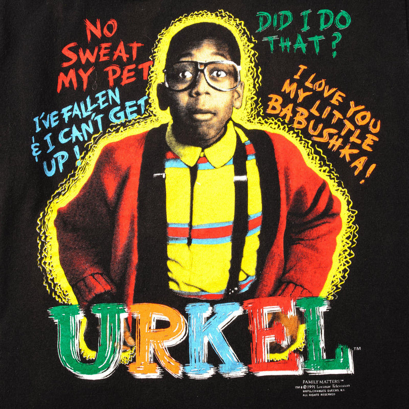 VINTAGE FAMILY MATTERS URKEL TEE SHIRT 1991 SIZE SMALL MADE IN USA
