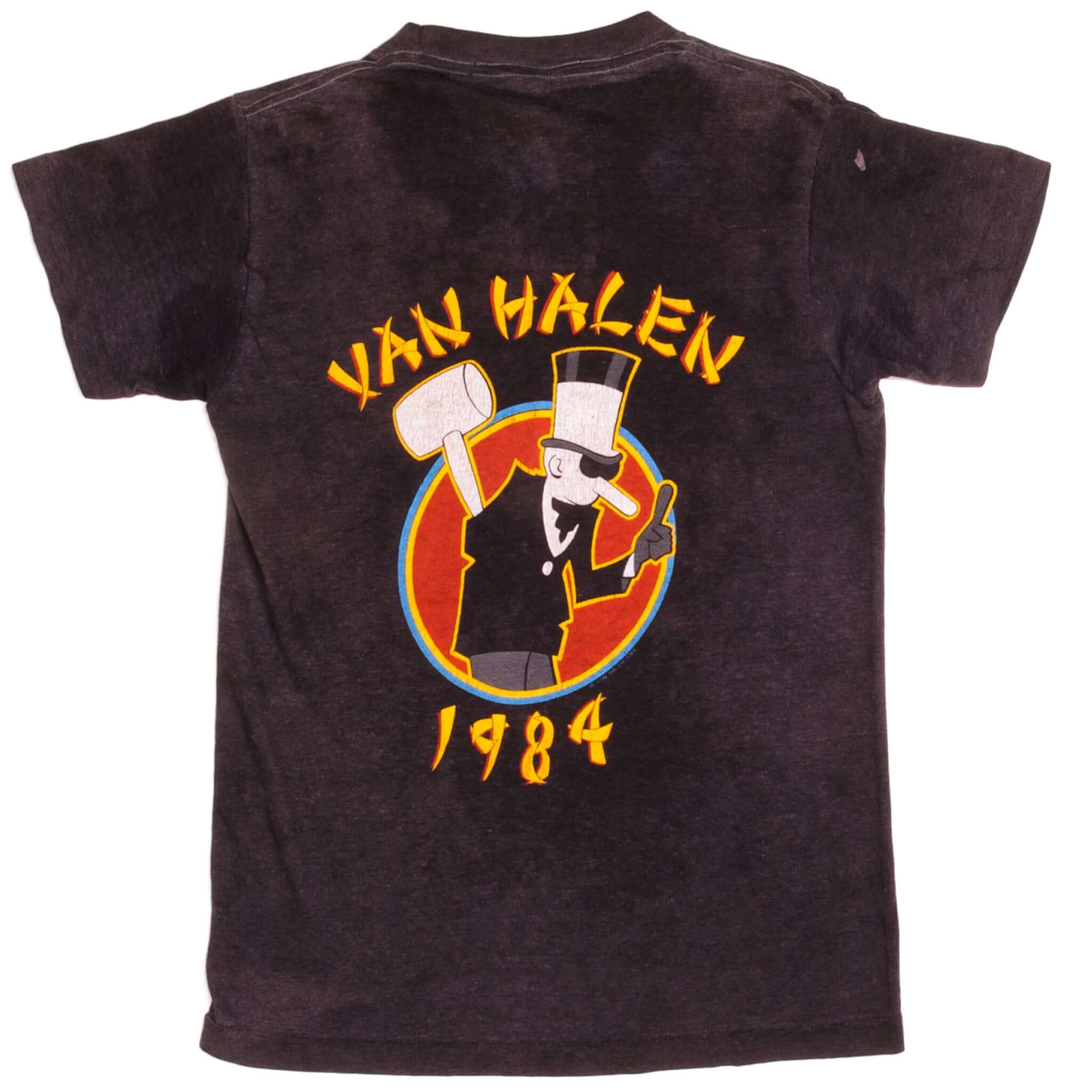 Vintage Van Halen Tour of the World Tee Shirt 1984 Size XSmall with single stitch sleeves.