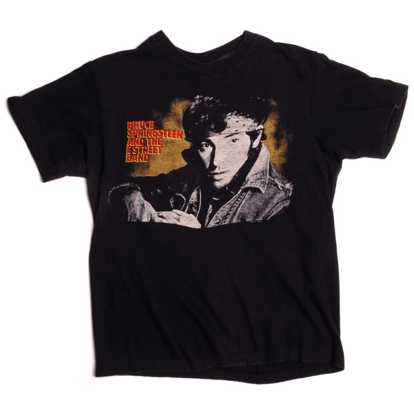 Vintage Bruce Springsteen And The E Street Band Hanes Tee Shirt 1985 Size Small Made In USA with single stitch sleeves.