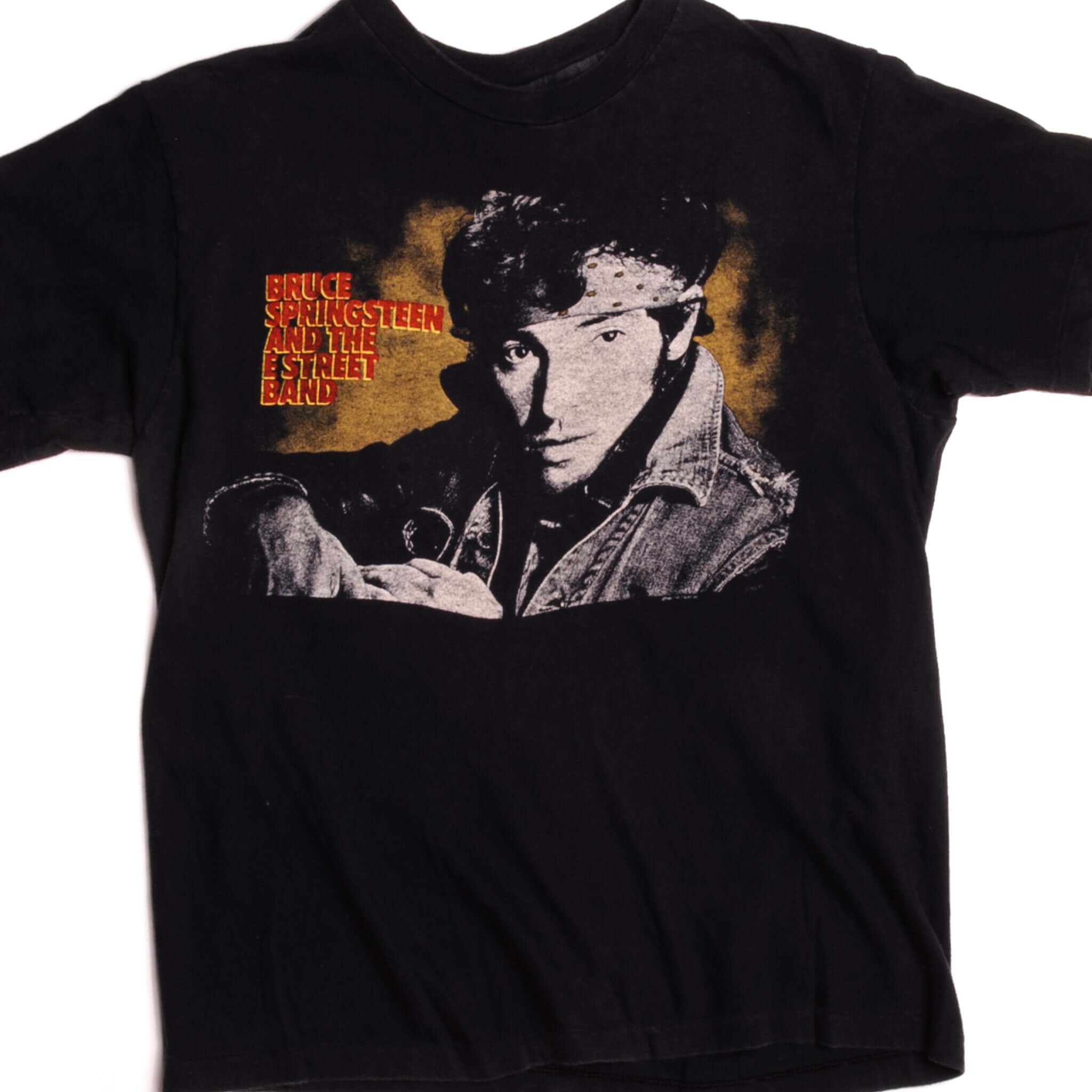 Vintage Bruce Springsteen And The E Street Band Hanes Tee Shirt 1985 Size Small Made In USA with single stitch sleeves.
