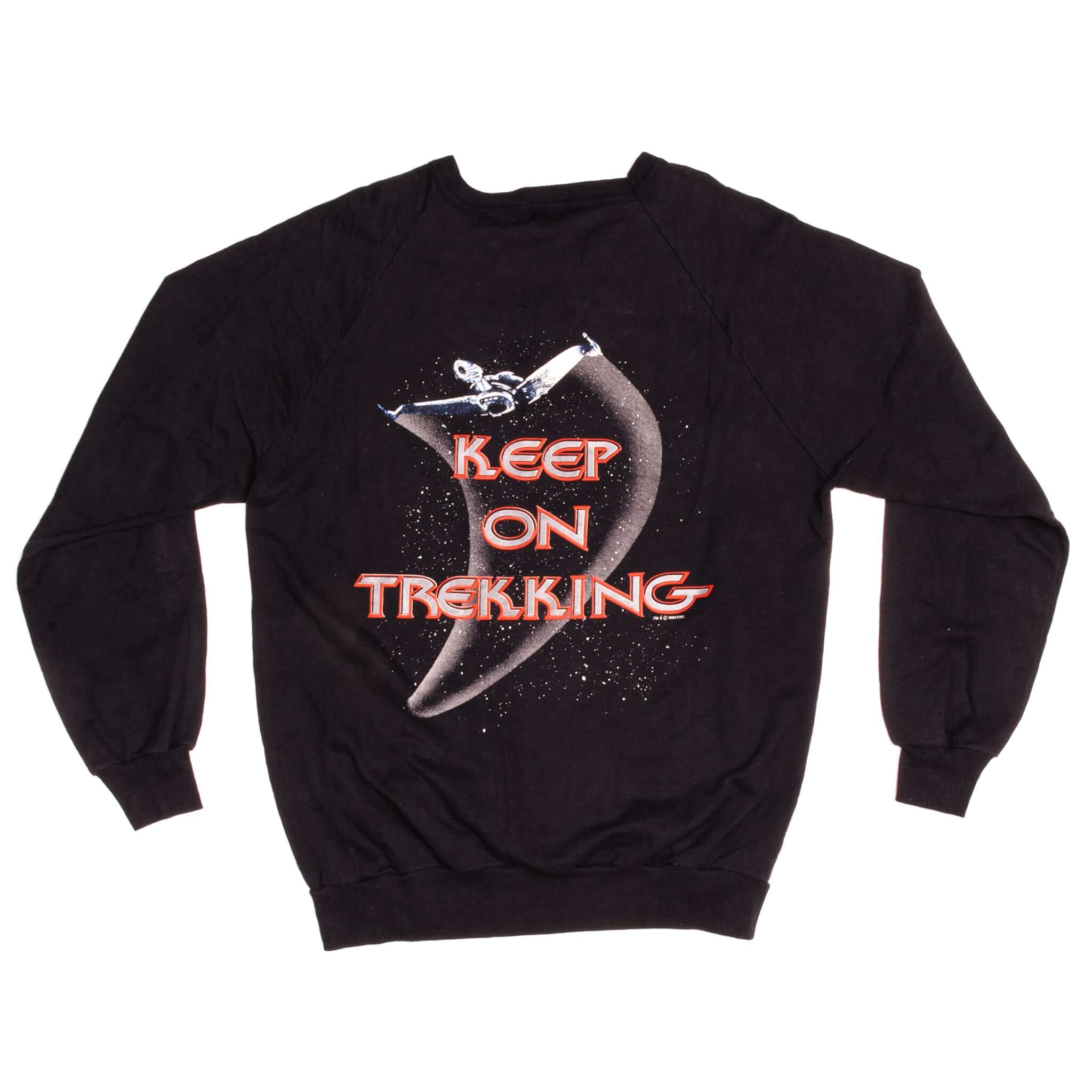 Vintage Star Trek Keep On Trekking Sweatshirt 1989 Size Large Made in USA.