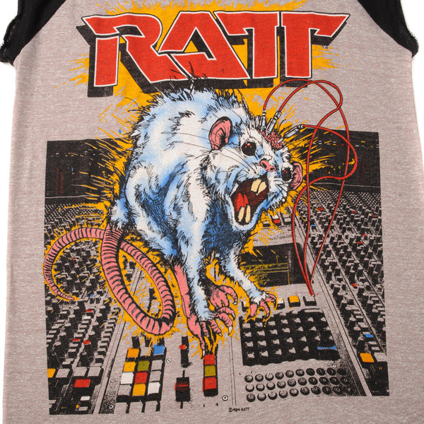 VINTAGE RATT SLEEVELESS SHIRT 1984 SIZE XS MADE IN USA
