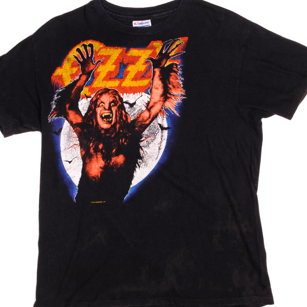 Vintage Ozzy Osbourne Rules Hanes Monowise LTD Tee Shirt 1984 Size Medium Made In USA with single stitch sleeves.