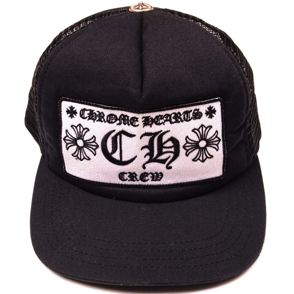 Vintage Chrome Hearts Crew Trucker Hat With Sterling Silver On Top One Size Fits All Made In USA.