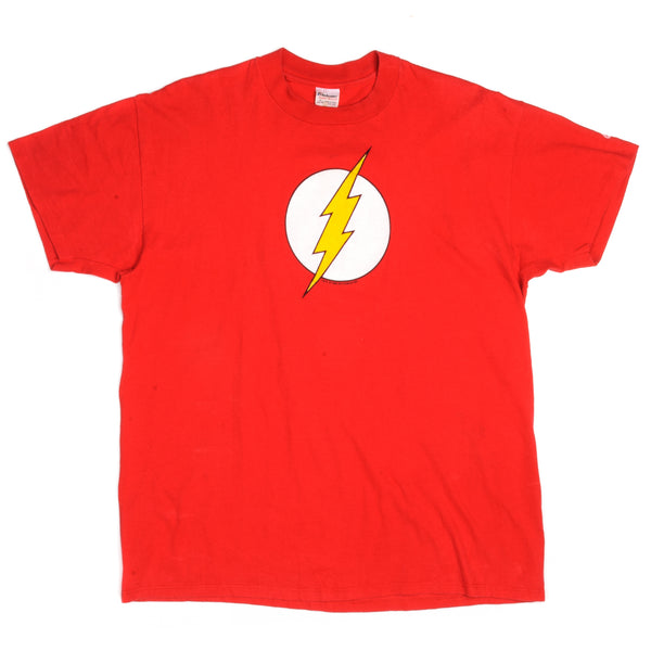Vintage The Flash DC Comics Stedman Super Hi-Cru Tee Shirt 1988 Size Large Made In USA with single stitch sleeves.