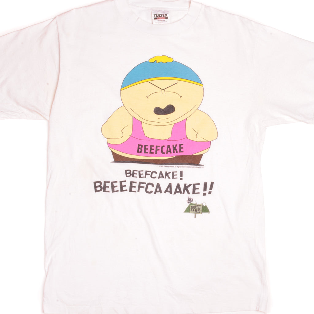 Vintage South Park BeefCake ! Beefcake !! Tultex Tee Shirt 1997 Size Medium Made In USA.