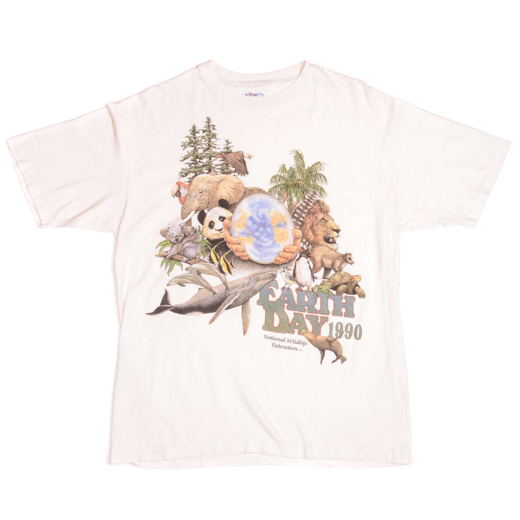 VINTAGE EARTH DAY TEE SHIRT 1990 SIZE LARGE MADE IN USA