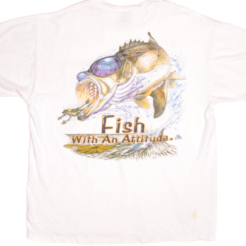 Vintage G. Loomis Fish With An Attitude Delta Pro Weight Tee Shirt 1990s Size XLarge with single stitch sleeves.