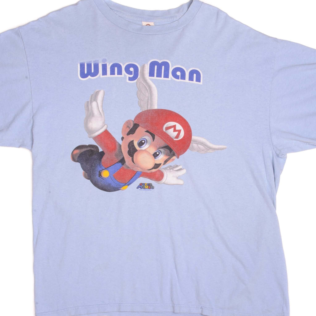 Vintage Super Mario Wing Man Delta Pro Weight Tee Shirt 2008 Size Large.