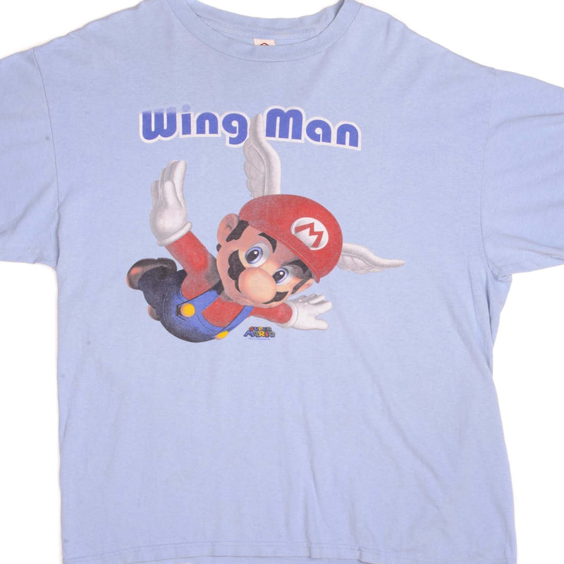 Vintage Super Mario Wing Man Delta Pro Weight Tee Shirt 2008 Size Large.