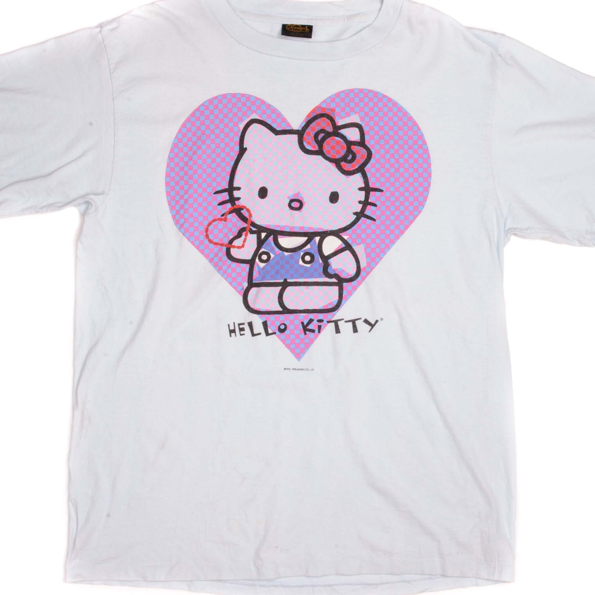 Vintage Hello Kitty Changes Tee Shirt 1996 Size XLarge Made in USA with single stitch sleeves.