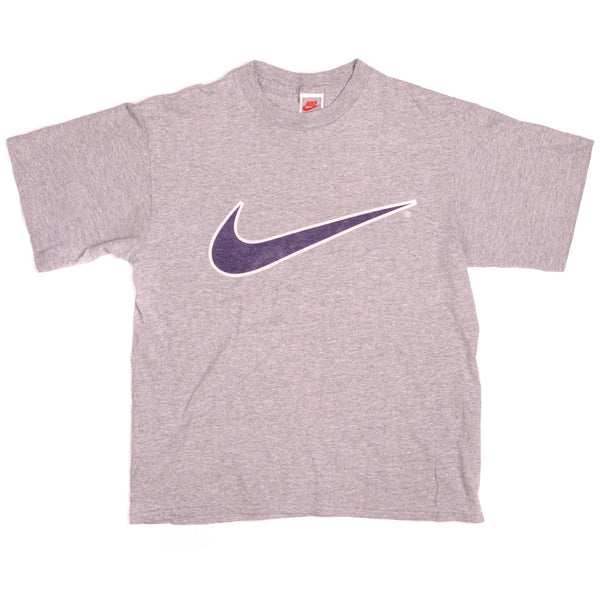 Vintage Nike Big Swoosh Logo Tee Shirt 1987-1994 Size S Made In USA with single stitch sleeves.