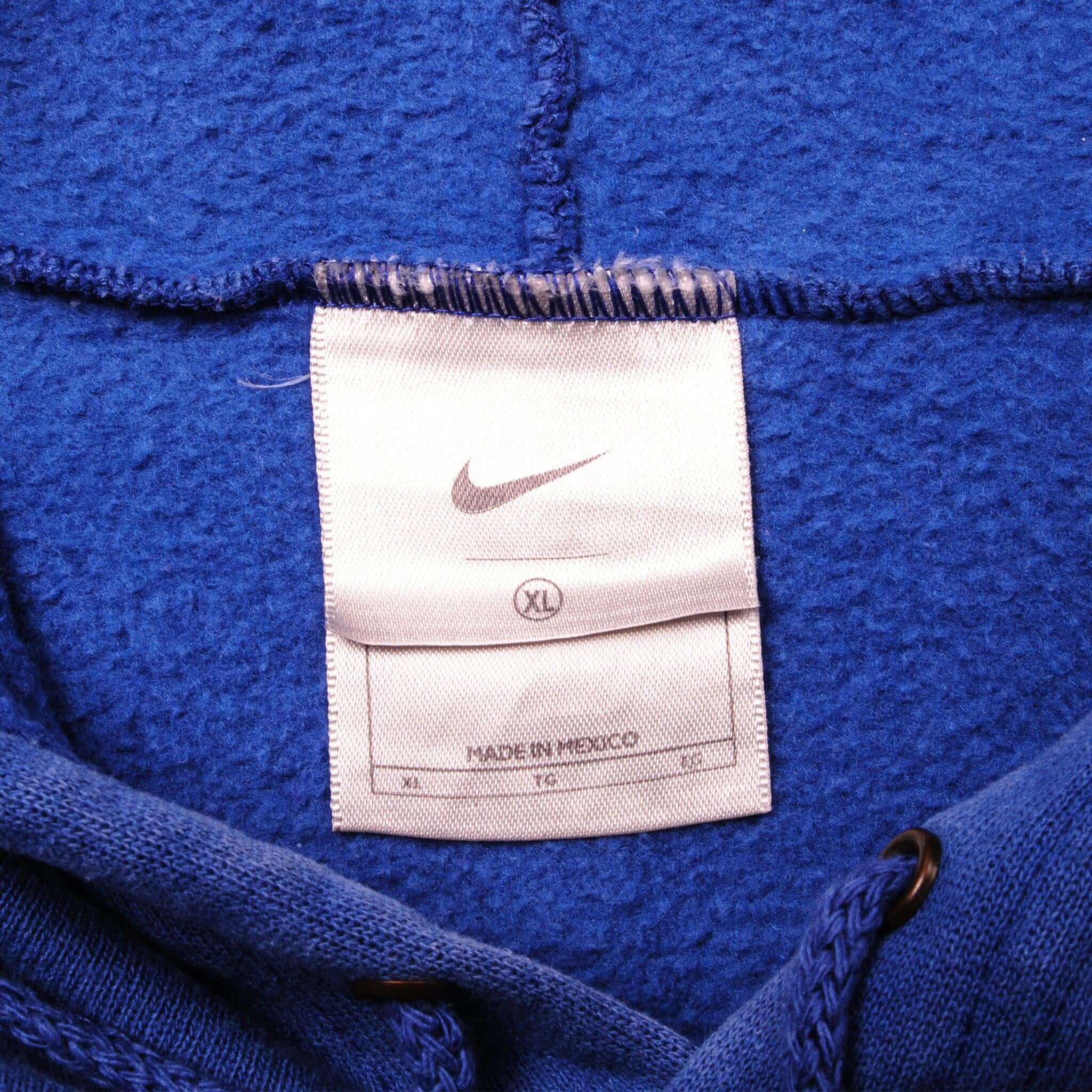 VINTAGE NIKE SWOOSH HOODIE BLUE SWEATSHIRT LATE 90s SIZE XL