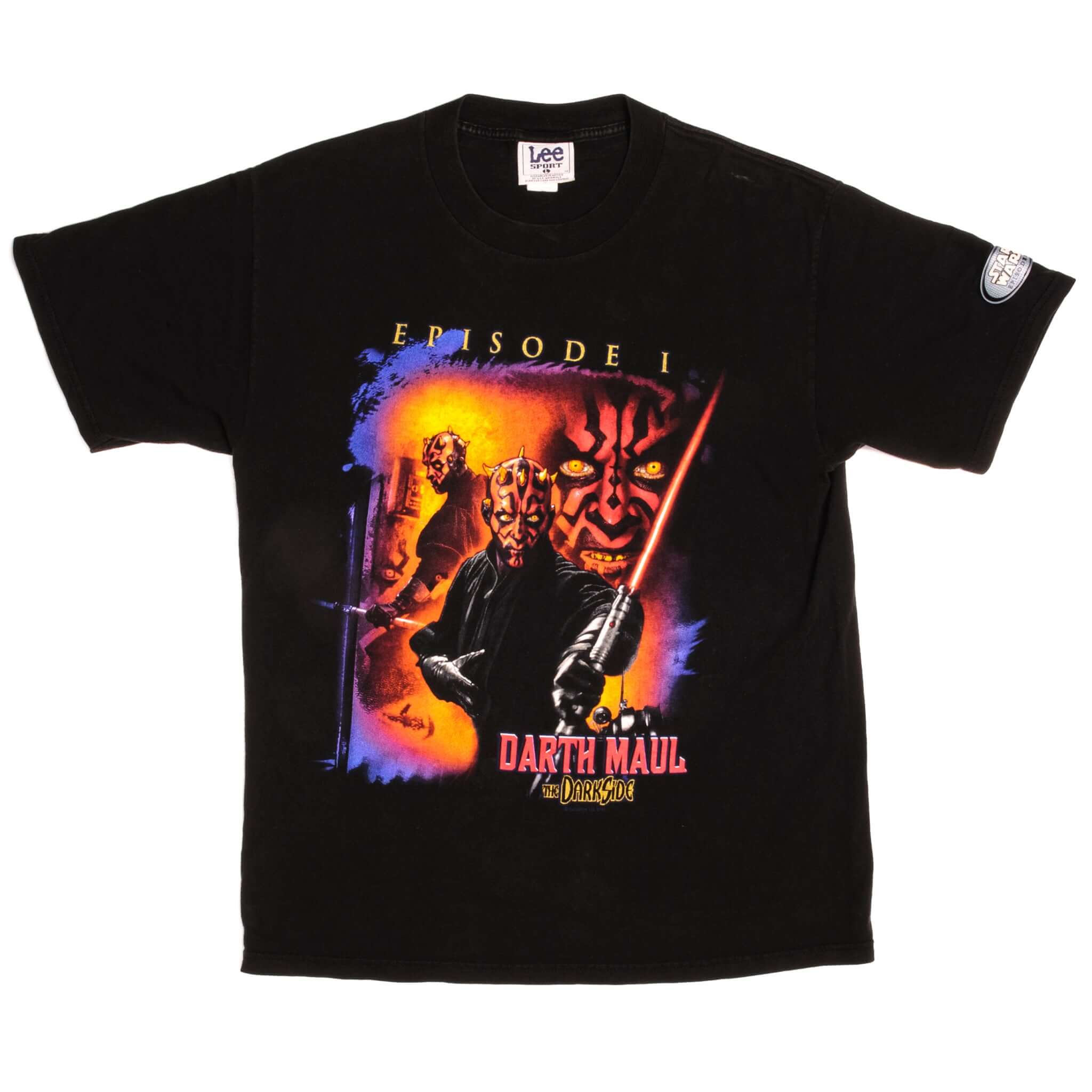 Vintage Star Wars Episode 1 The Phantom Menace Darth Maul The Darkside Lee Sport Tee Shirt 1990's Size Large.